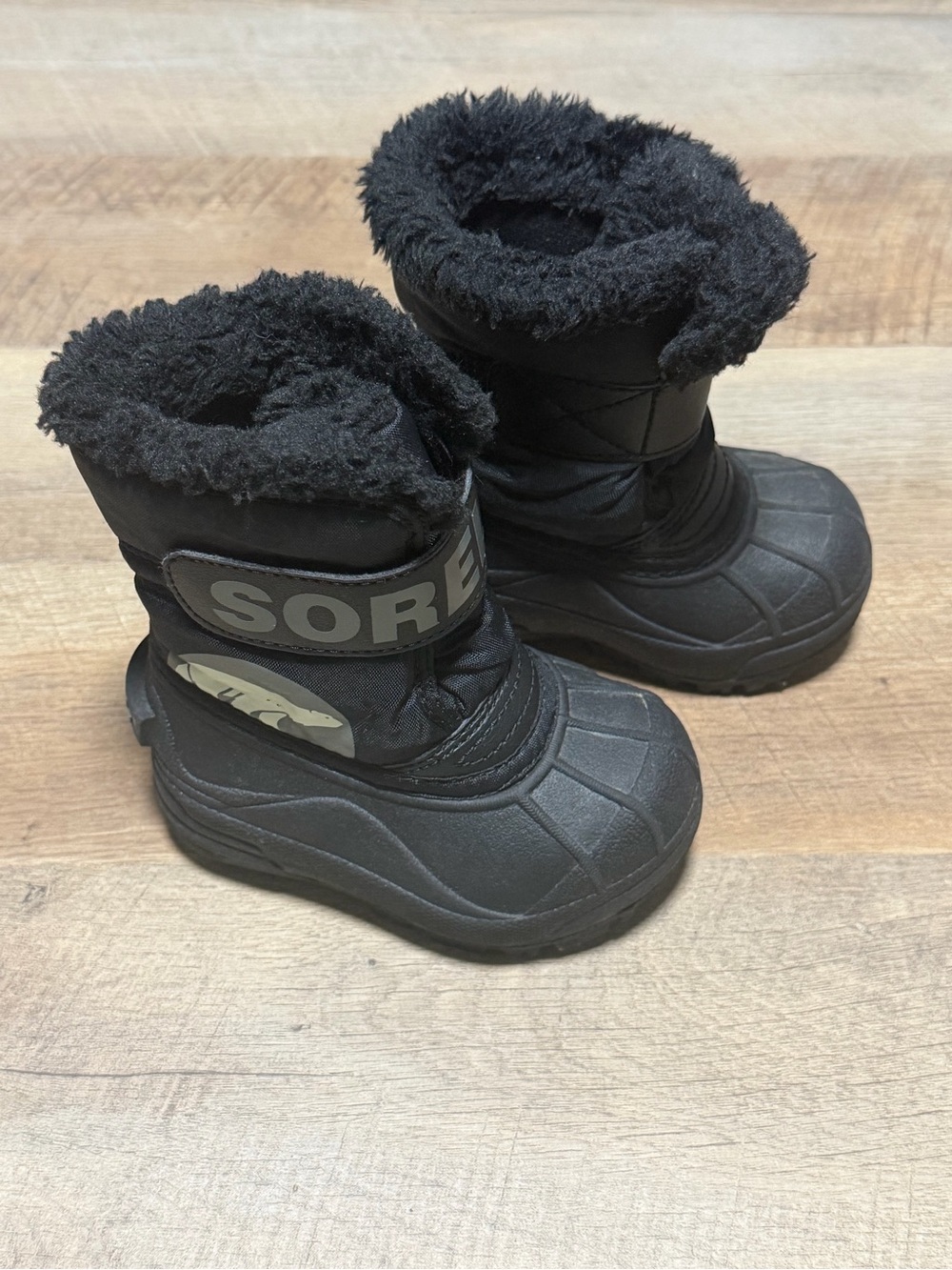 Sorel Snow Commander Toddler Winter Boots Black/Charcoal Size 6